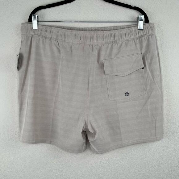 Ezekiel Tan Striped Men’s Casual 4” Elastic Drawstring Waist Board Shorts 38 NWT - Picture 2 of 12